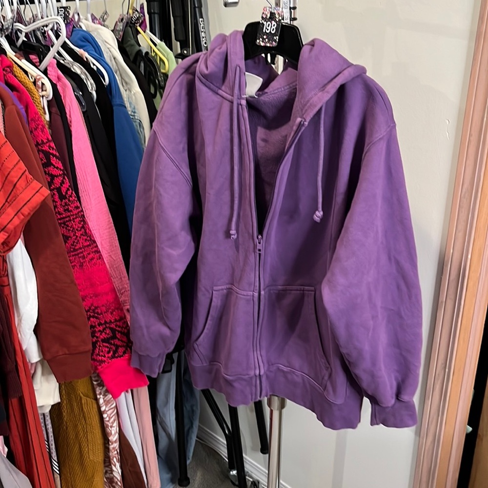 tna boyfriend sweater zip m as is wash wear